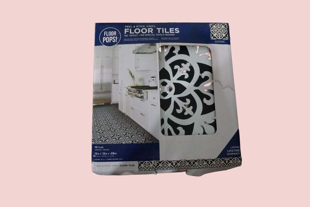 FloorPops Gothic Peel & Stick Vinyl Floor Tiles (10 Tiles, 12in x 12in)